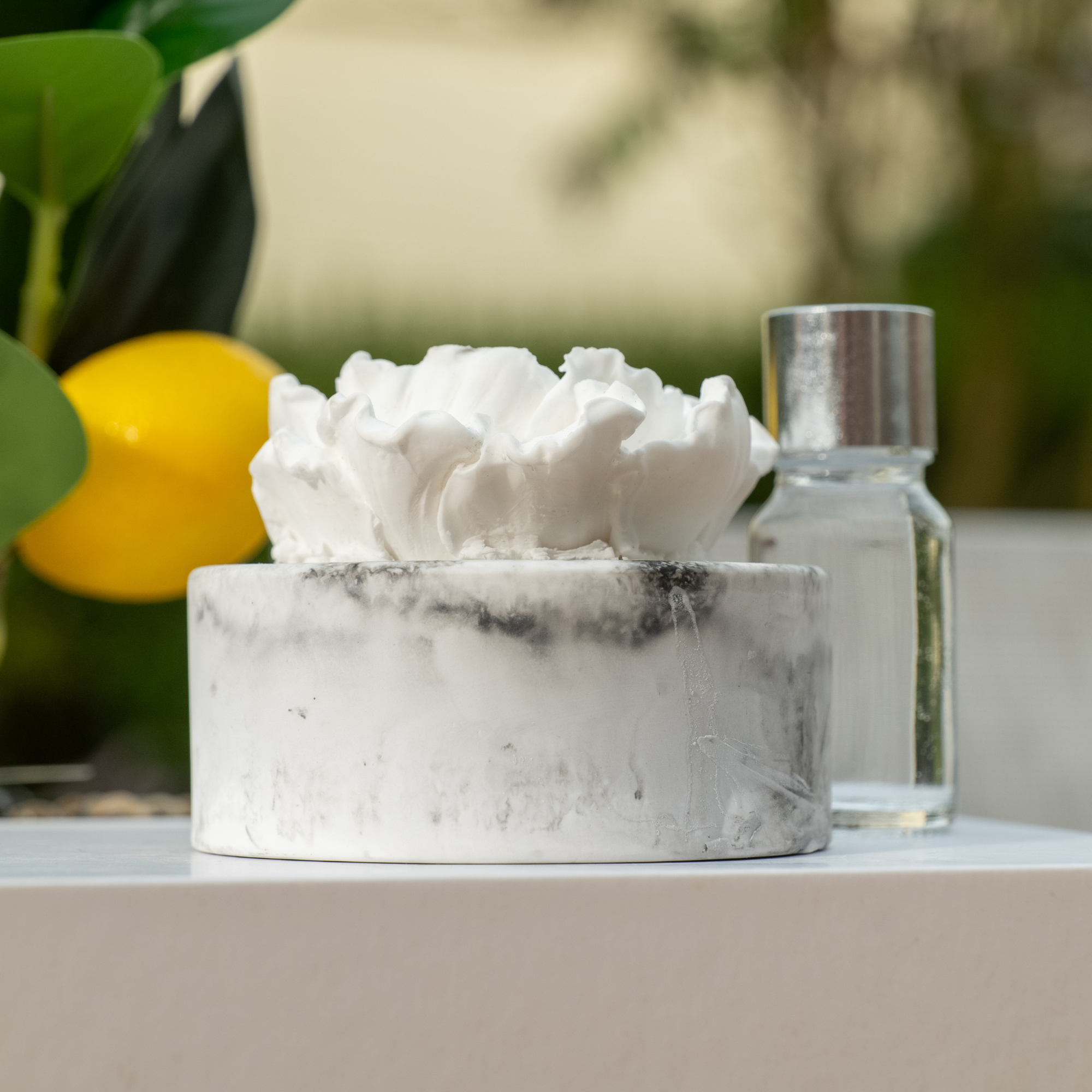 Aroma Geursteen Bloem Cadeauset – Handgemaakte Diffuser met Olie